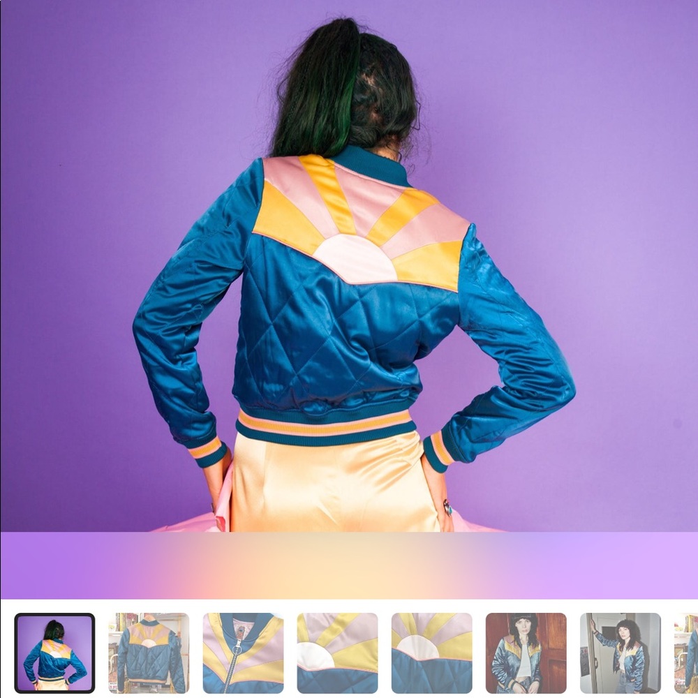 Peacock NEW Classic Rock Couture Bomber Jacket